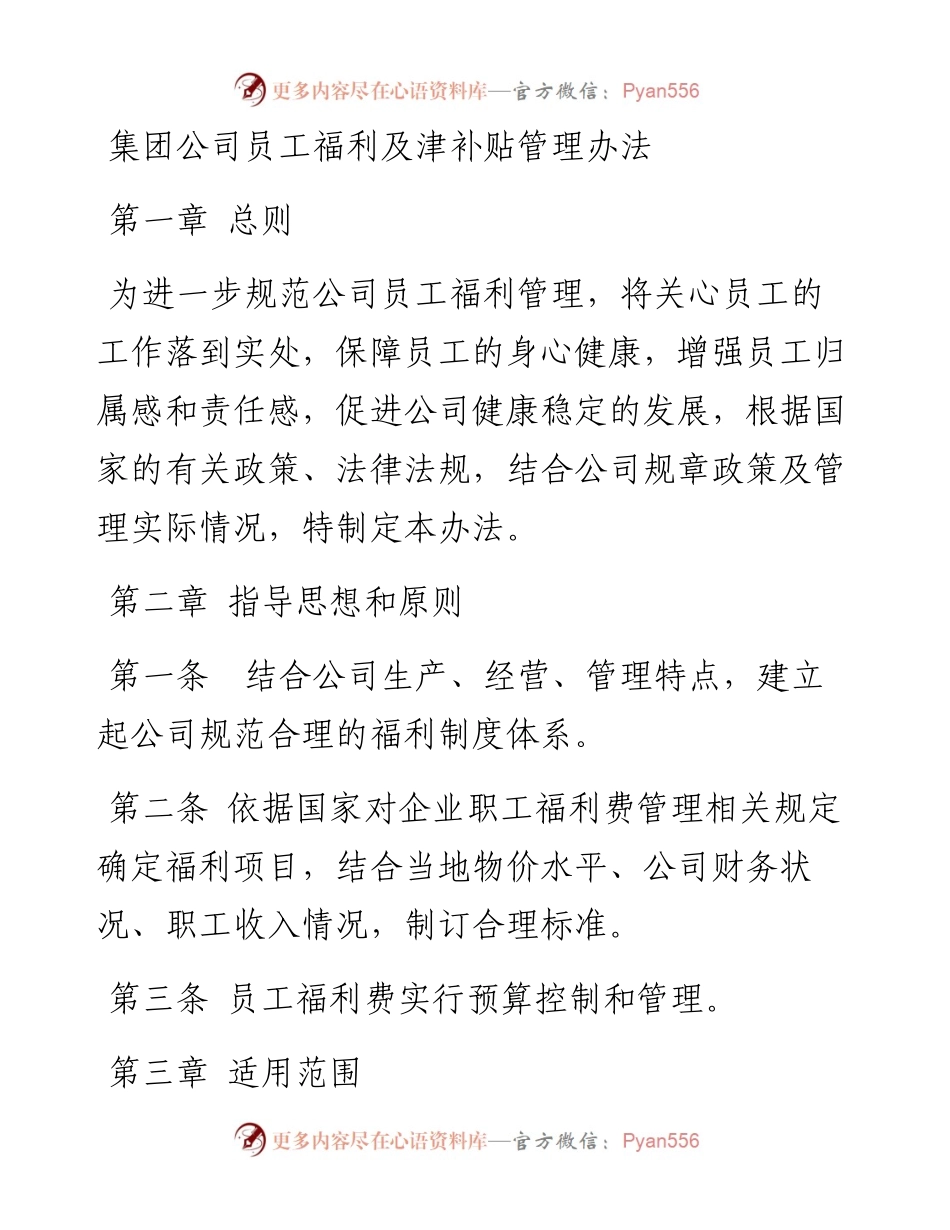 集团公司员工福利及津补贴管理办法.docx_第1页