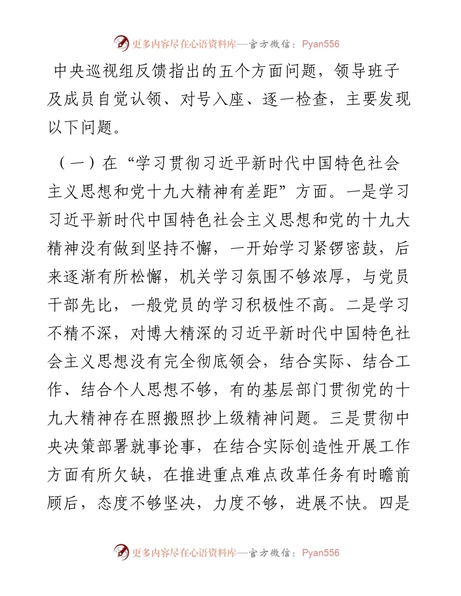 领导班子中央巡视反馈意见整改落实专题MZSHH对照检查材料.docx_第2页