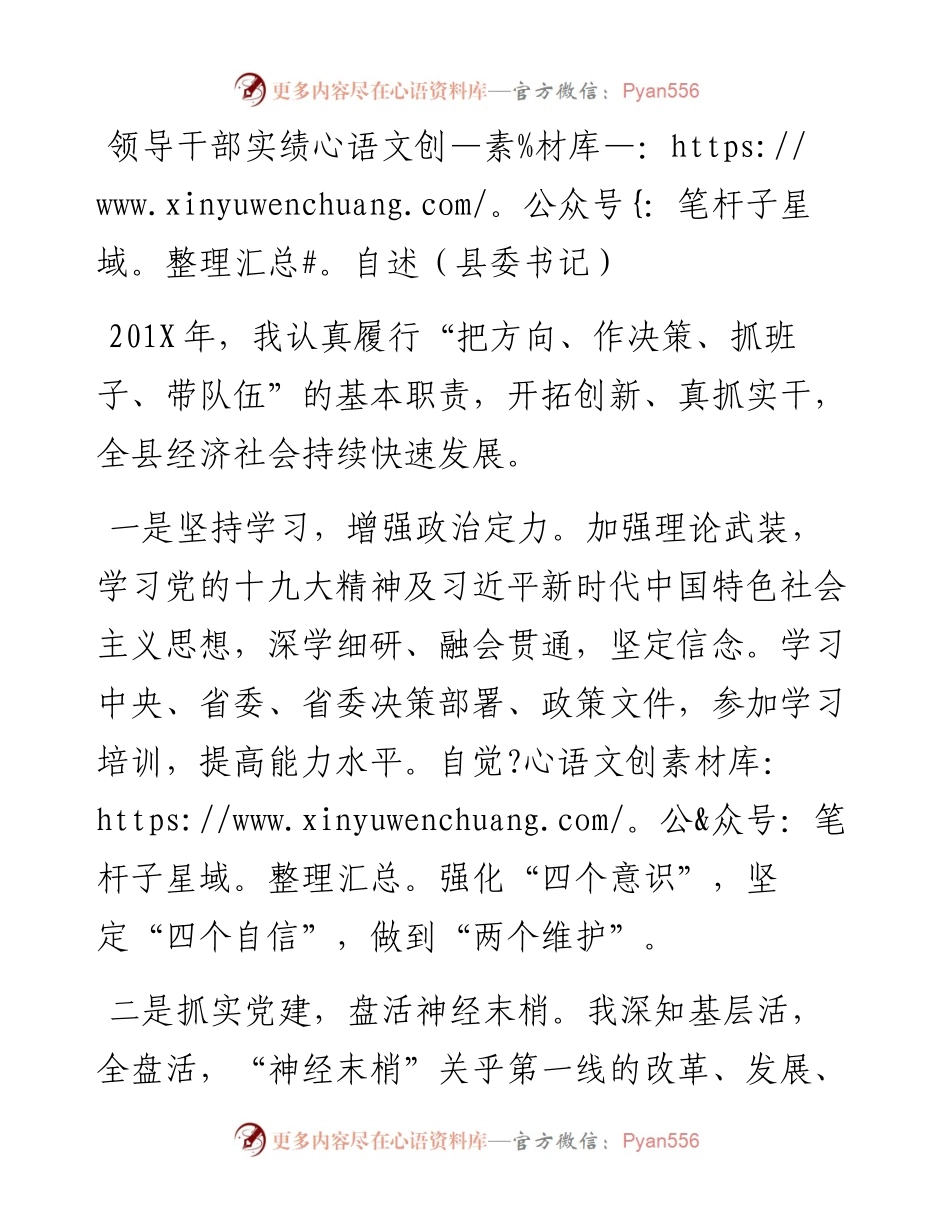 领导干部工作实绩自述（范文）.docx_第1页