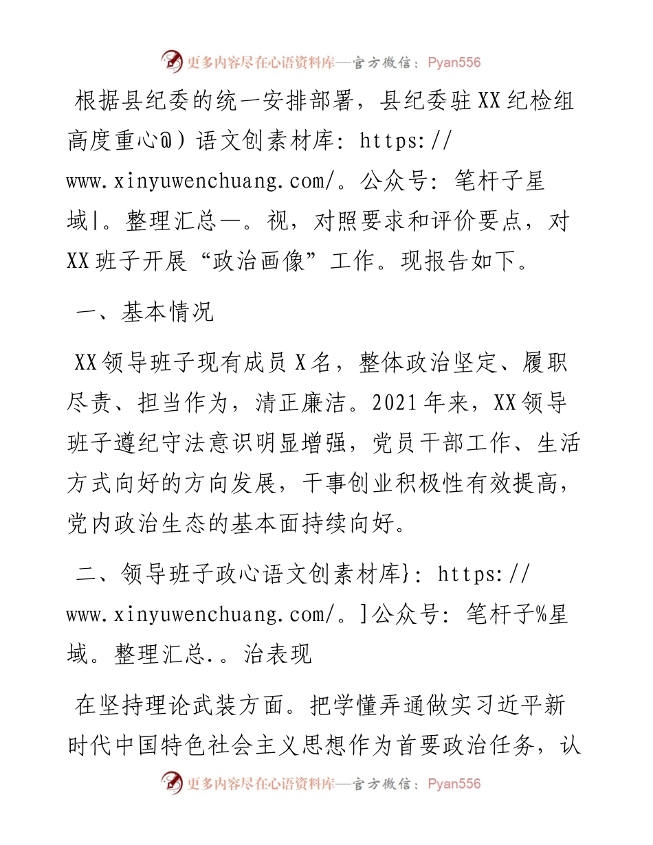 领导班子整体政治画像.docx_第1页