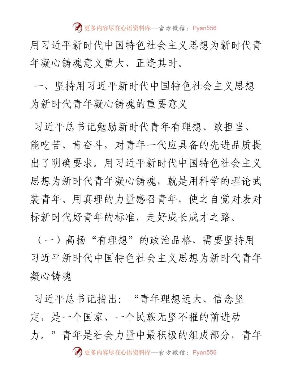 青年专题党课：用新思想凝心铸魂 深入开展面向广大团员和青年的思想教育.docx_第2页