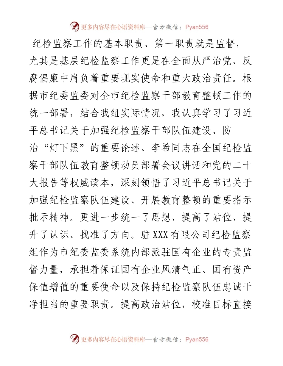 集团公司纪检监察干部参加教育整顿学习心得体会.docx_第2页