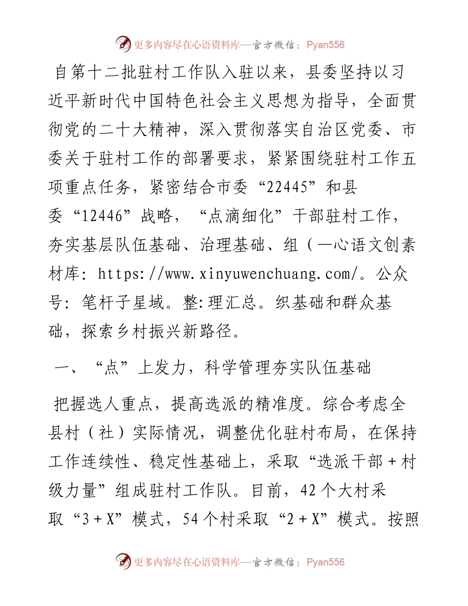 驻村工作队典型经验交流材料.docx_第1页