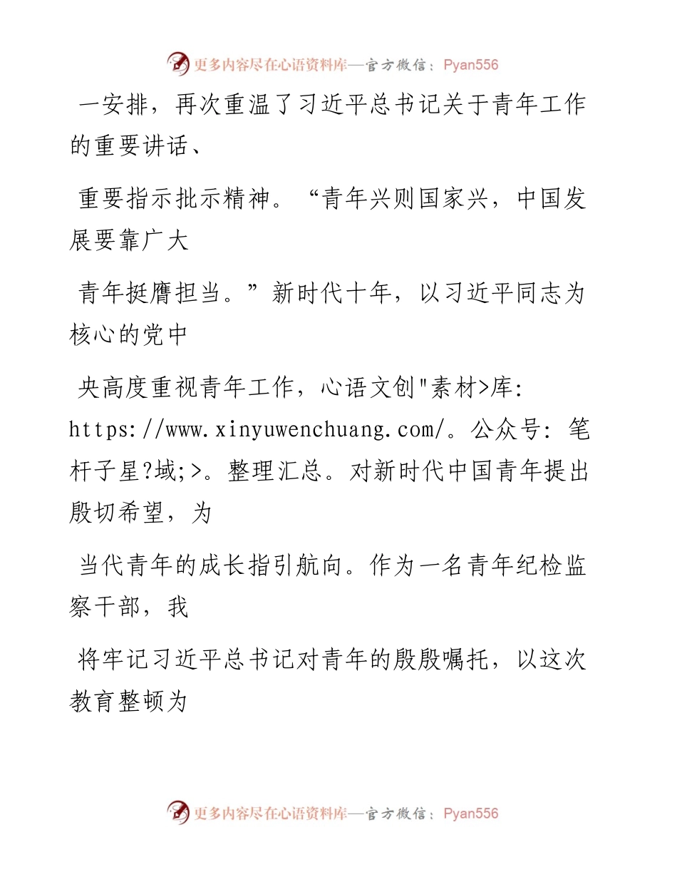 青年纪检监察干部关于队伍教育整顿研讨发言提纲.docx_第2页
