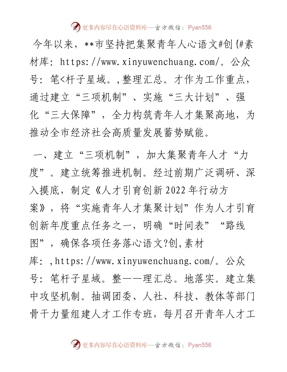 青年人才队伍建设工作汇报.docx_第1页