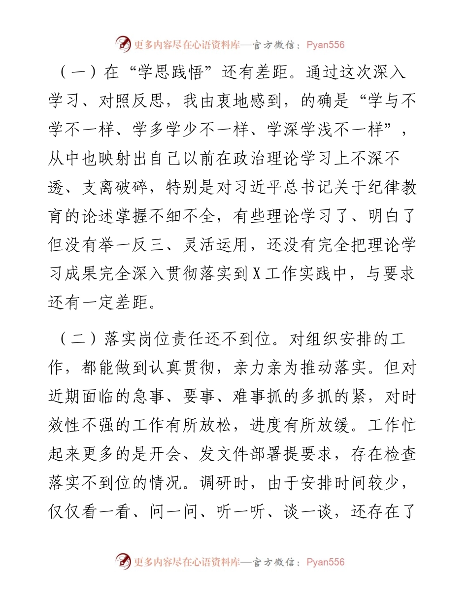 领导干部“严守纪律规矩 加强作风建设”组织生活会上个人对照检查材料.docx_第2页