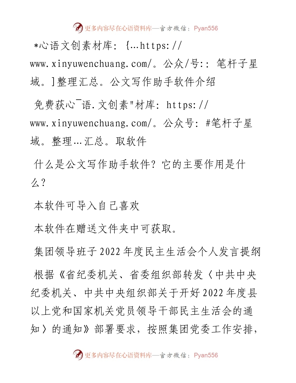 集团领导班子度民主生活会个人发言提纲.docx_第1页