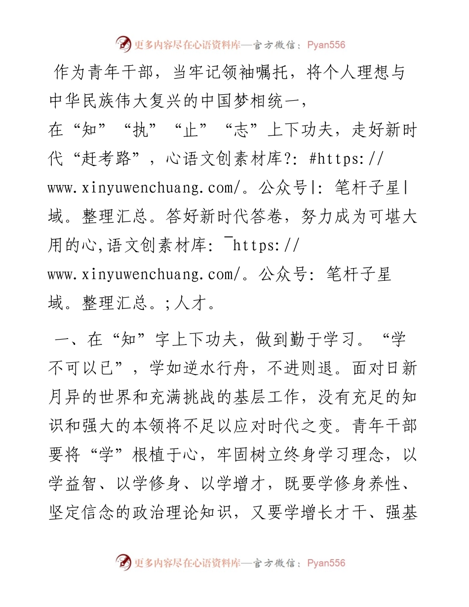 青年干部座谈发言提纲.docx_第1页