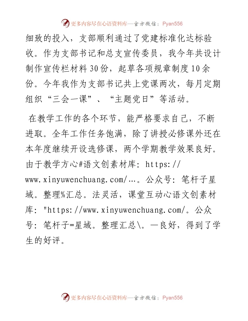 高校老师党员兼支部书记工作总结.docx_第2页