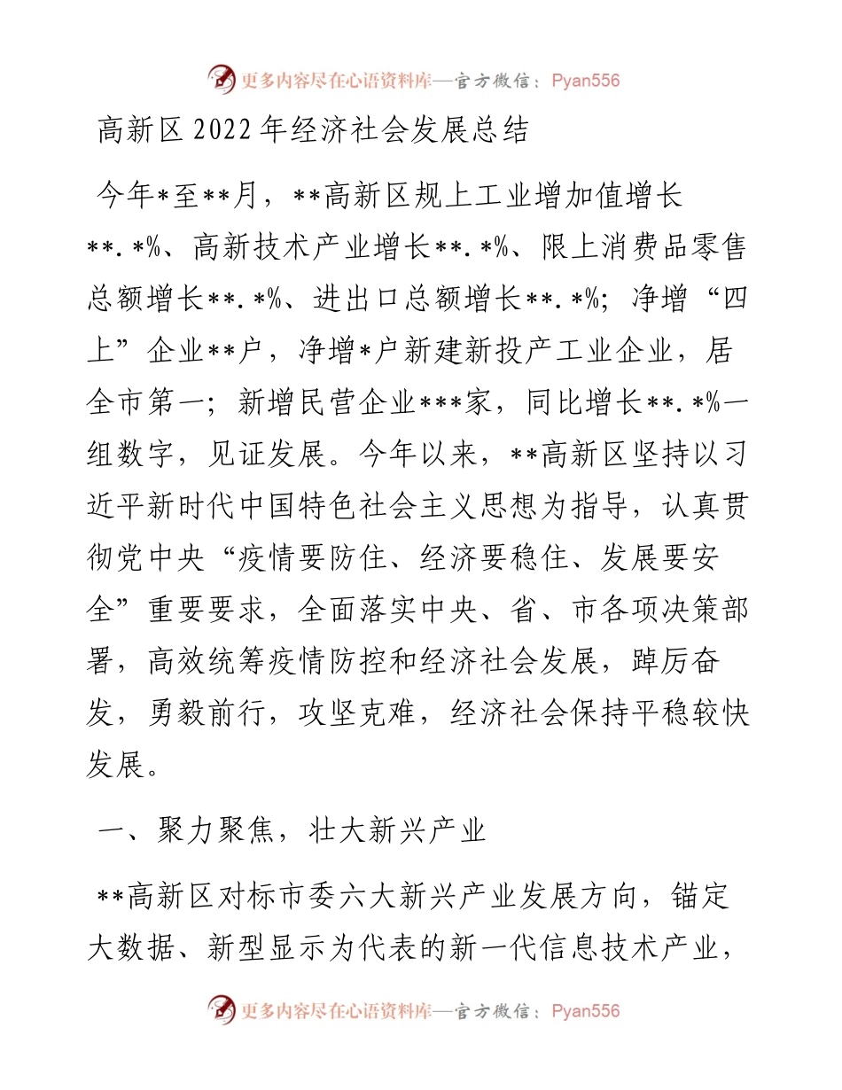 高新区经济社会发展总结.docx_第1页
