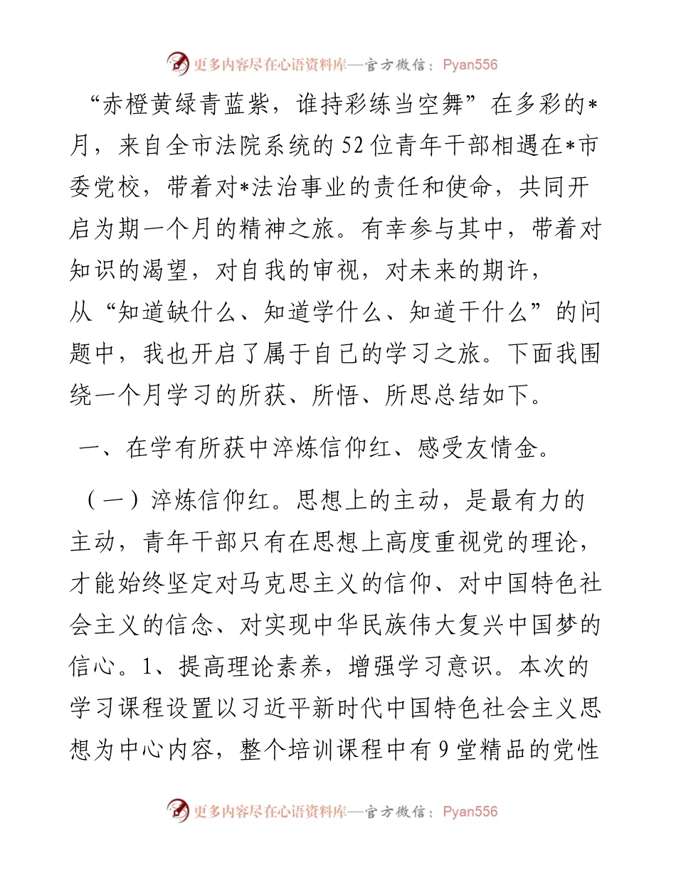 青年干部在市委党校学习心得体会.docx_第1页