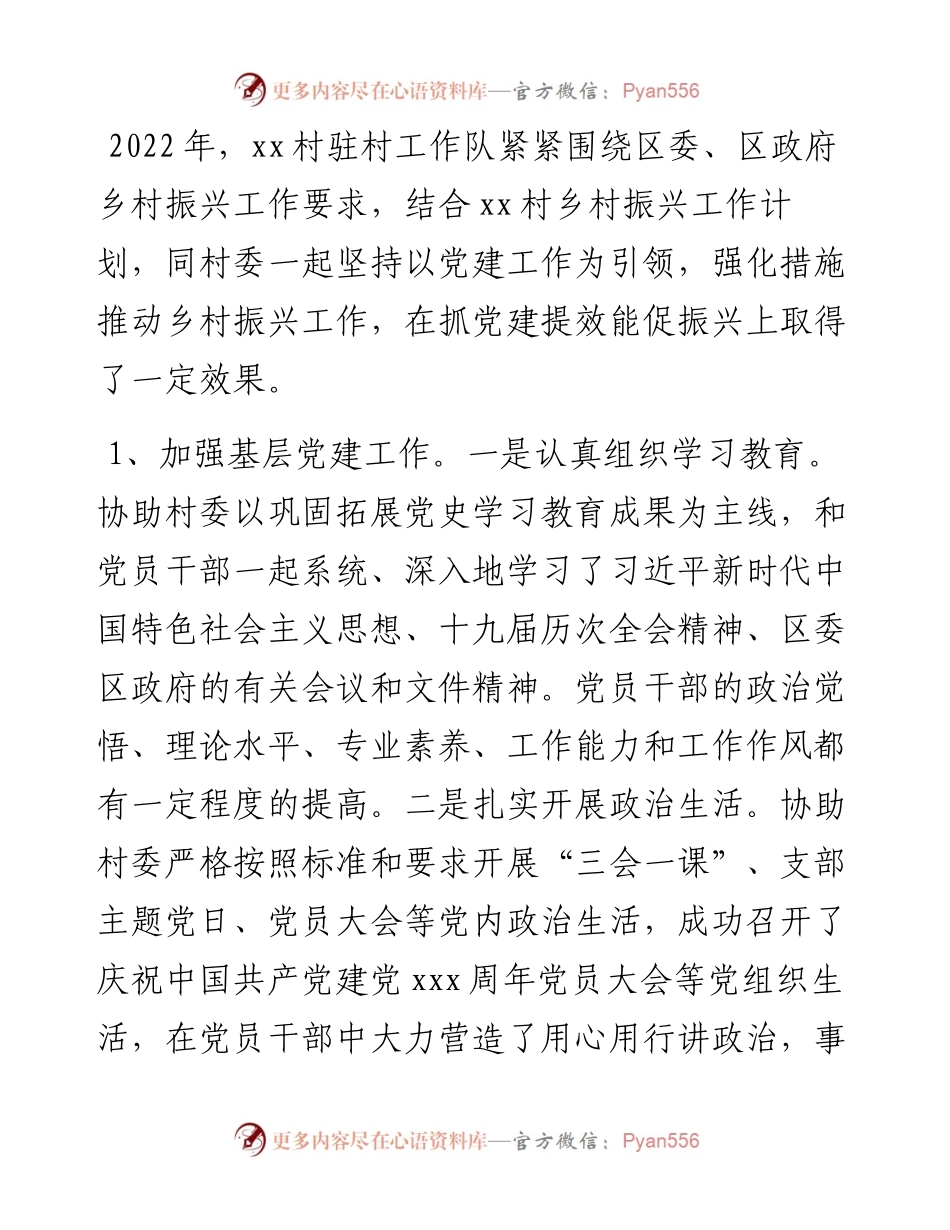 驻村工作队工作总结、述职报告（2篇）.docx_第2页