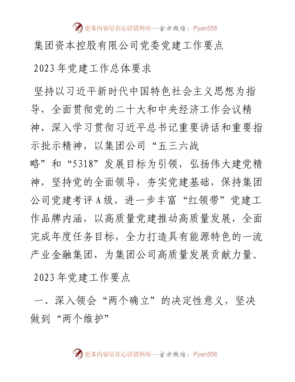 集团资本控股有限公司党委党建工作要点.docx_第1页