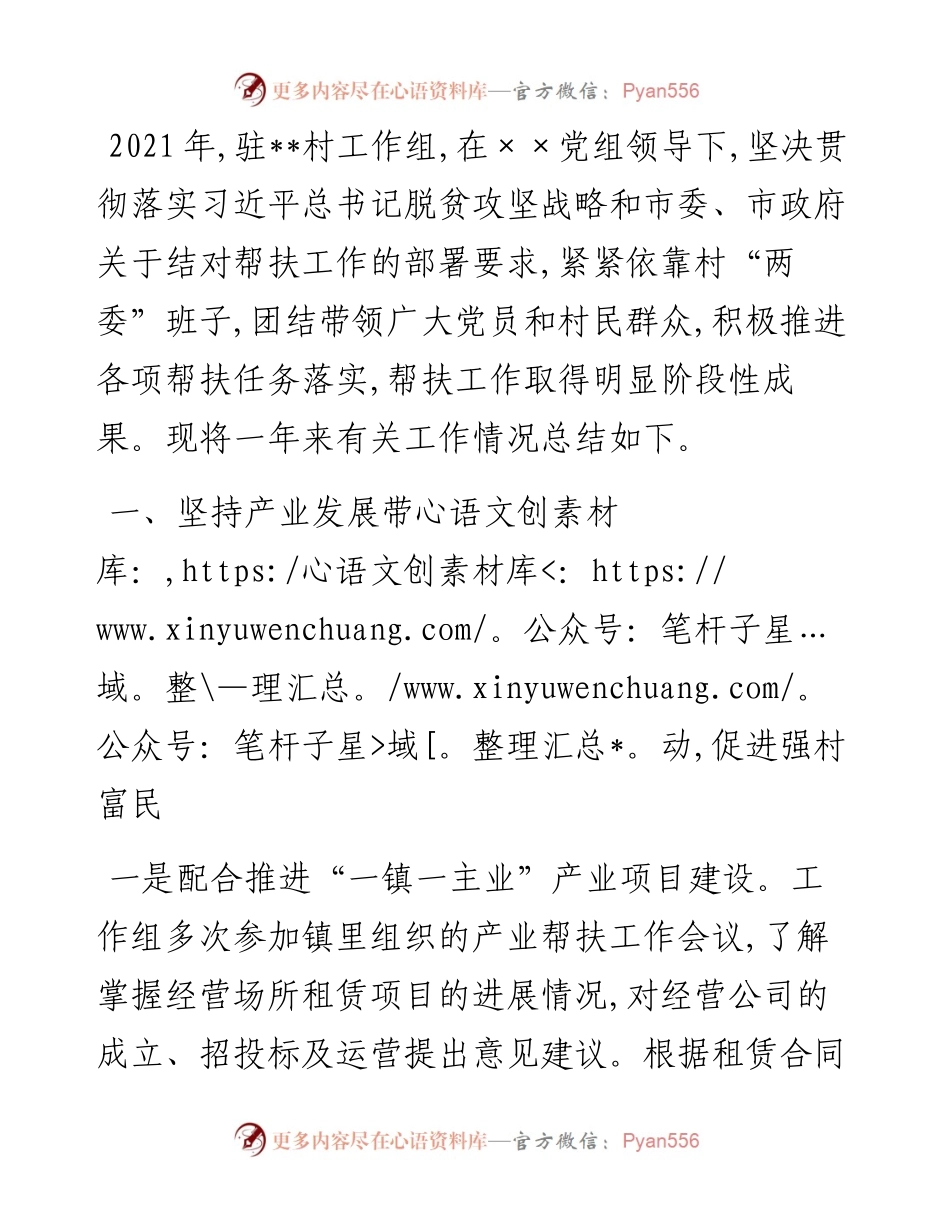 驻村帮扶工作组工作总结.docx_第1页