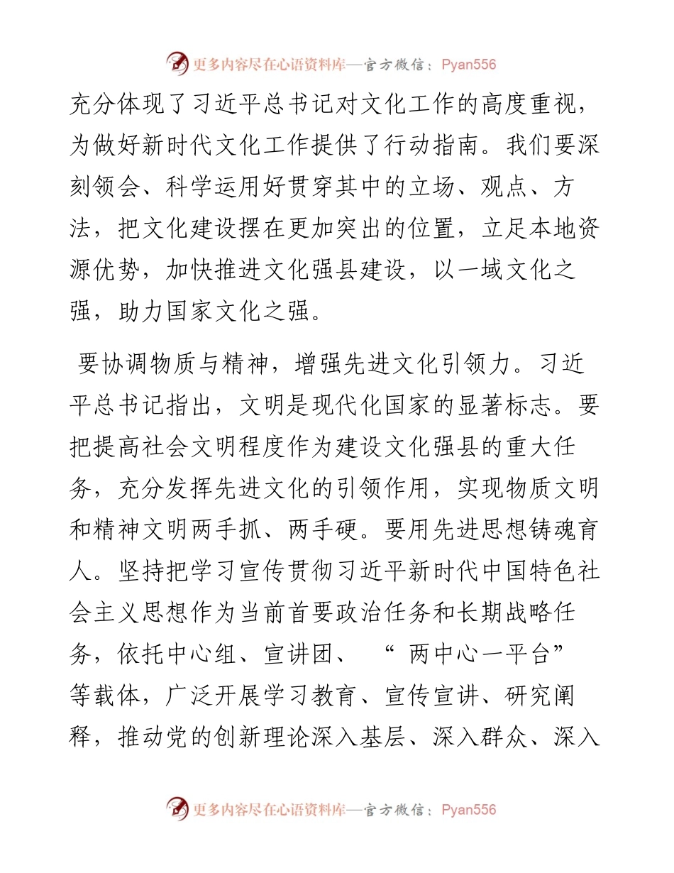 .08.05桃源县委常委、县委宣传部部长丁利民：把文化建设摆在更加突出的位置.docx_第2页