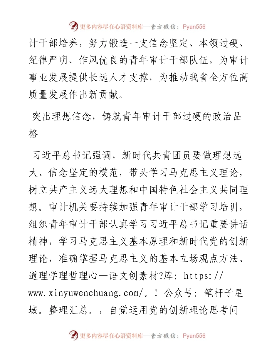 .09.01山西省审计厅党组书记、厅长陈磊：三个突出促进青年审计干部成长成才.docx_第2页