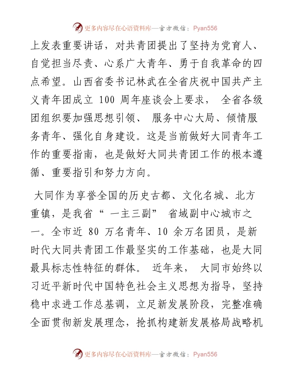 .05.19政法委书记艾凌宇：谱好青春篇章写好时代答卷奋力提升共青团助推高质量发展贡献度.docx_第2页