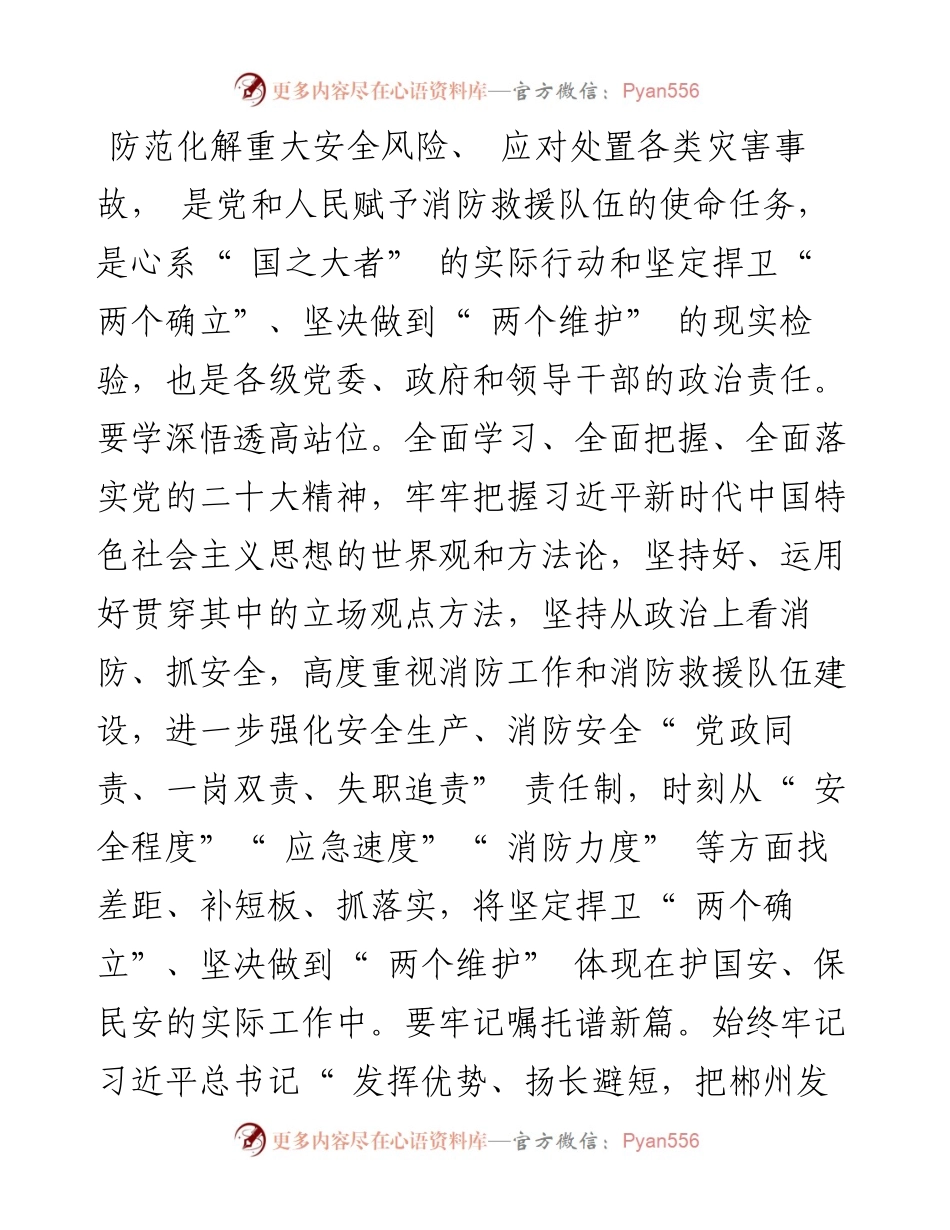 .11.09中共郴州市委书记吴巨培：深入学习贯彻党的二十大精神全面提升消防治理体系和治理能力现代化水平.docx_第2页
