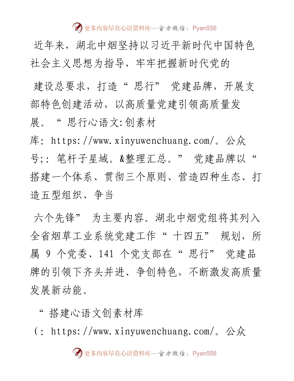 .10.10彭杨：湖北中烟打造思行党建品牌引领高质量发展.docx_第2页