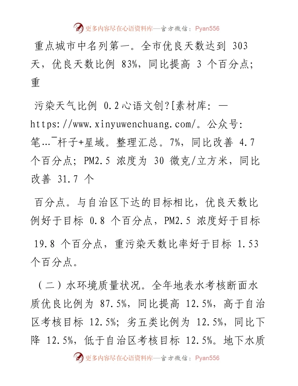 .08.08市人民政府副市长王瑞：度环境状况和环境保护目标完成情况的工作报告.docx_第2页