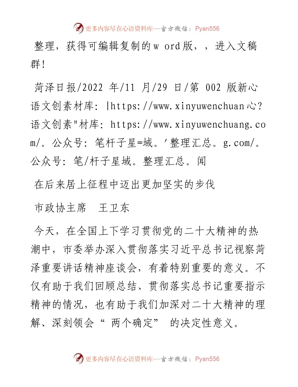 .11.29市政协主席王卫东：在后来居上征程中迈出更加坚实的步伐.docx_第1页