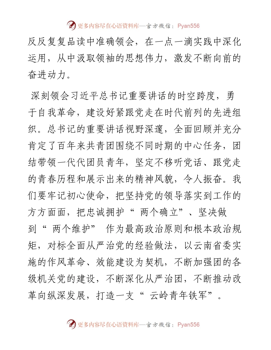 .08.02团十八届中央委员、团云南省委书记唐源：汲取思想伟力激发奋进动力团结带领云岭青年续写青春华章.docx_第2页