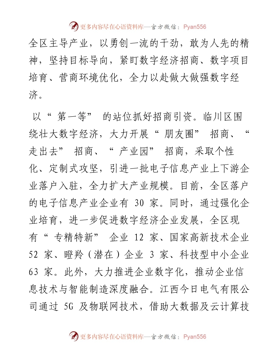 .07.06中共抚州市临川区委书记董东明：瞄准主导产业做强数字经济.docx_第2页