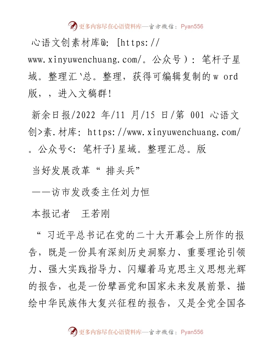 .11.15本报记者王若刚：当好发展改革排头兵.docx_第1页