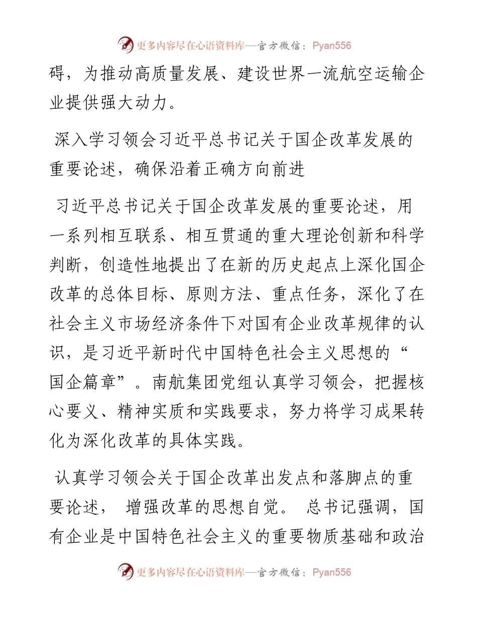 .06.08中国南方航空集团有限公司党组：以国企改革三年行动为突破口激发南航高质量发展动力活力.docx_第2页