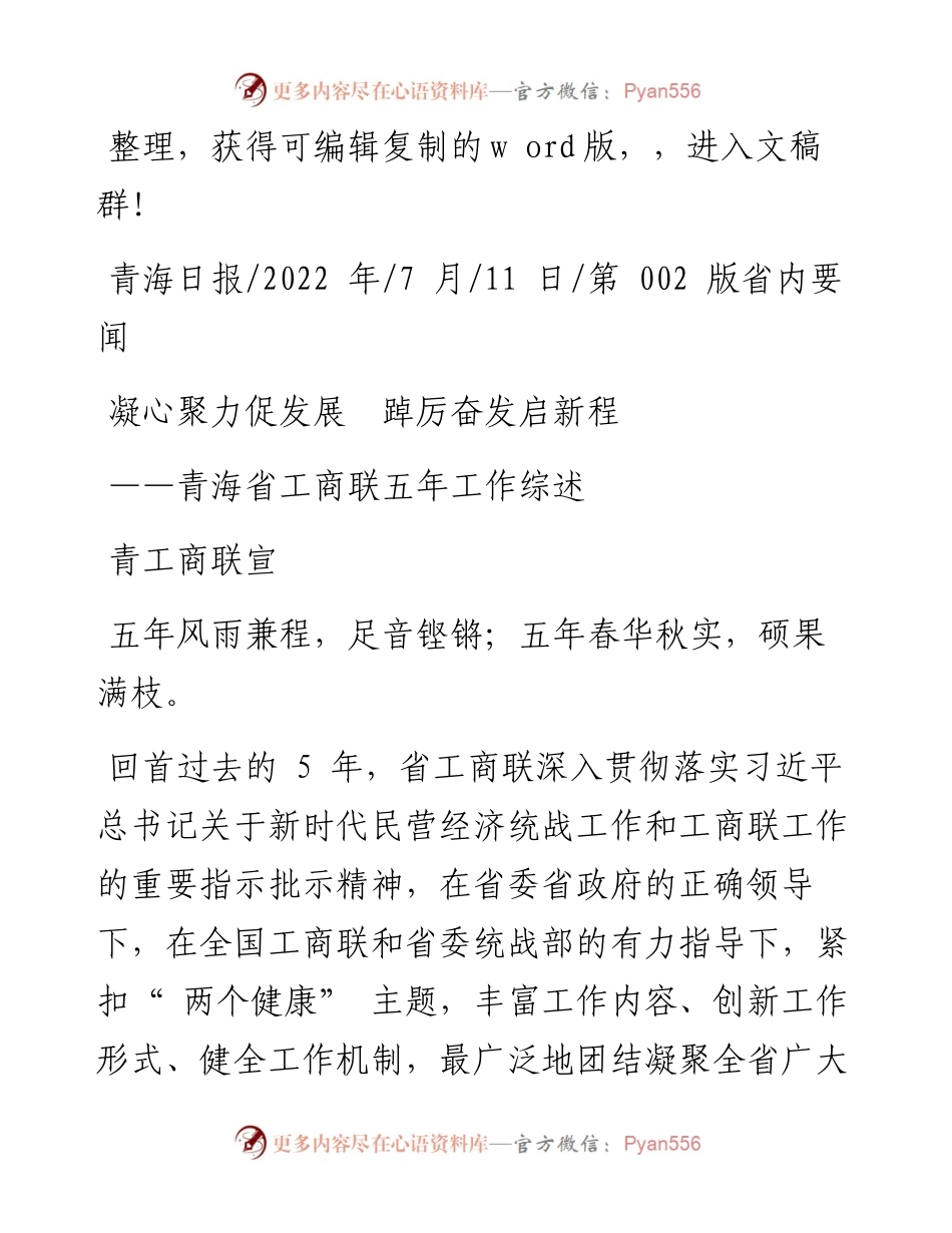 .07.11青工商联宣：凝心聚力促发展踔厉奋发启新程.docx_第1页