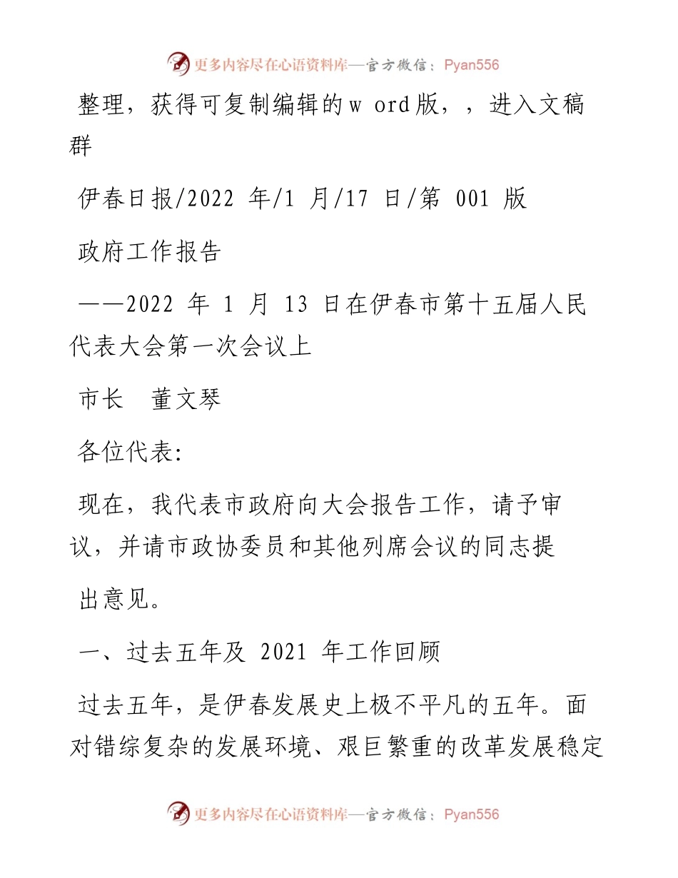 .01.17市长董文琴：政府工作报告.docx_第1页