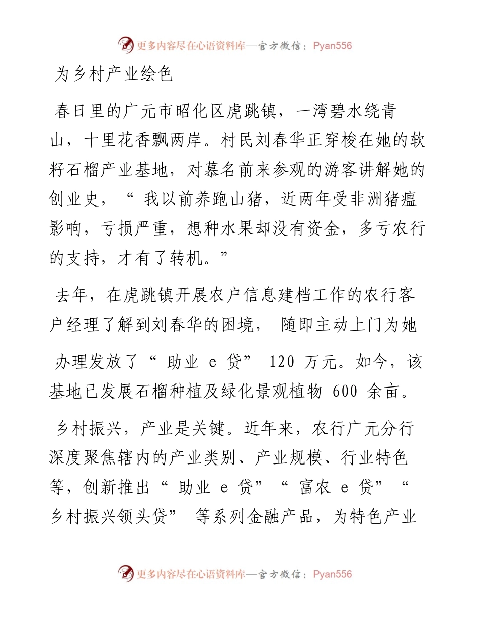 .05.16本报记者余连斌通讯员李玲：农业银行广元分行为乡村振兴增添金融底色.docx_第2页