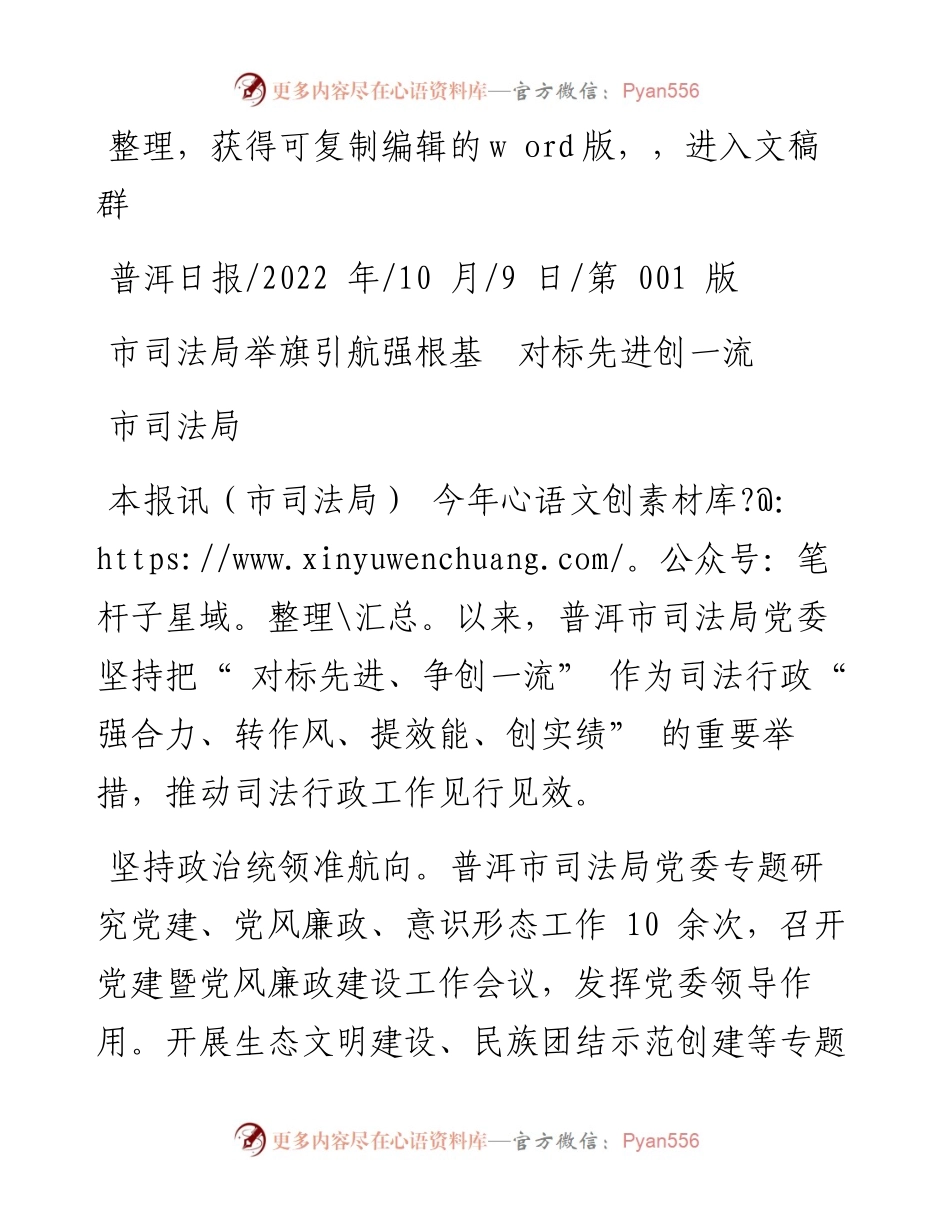 .10.09市司法局：市司法局举旗引航强根基对标先进创一流.docx_第1页
