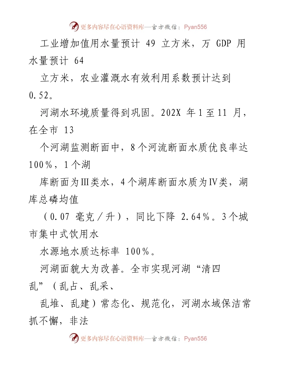 [报告] 省河长办 - XX市202X年度河湖长制实施情况总结.docx_第2页