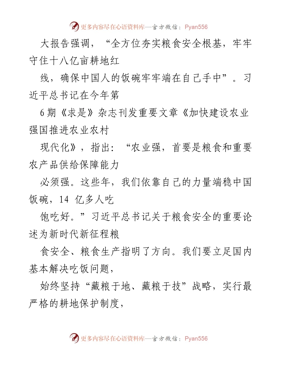 [党课讲稿] 粮食安全 - 全方位夯实粮食安全根基的重要性.docx_第2页