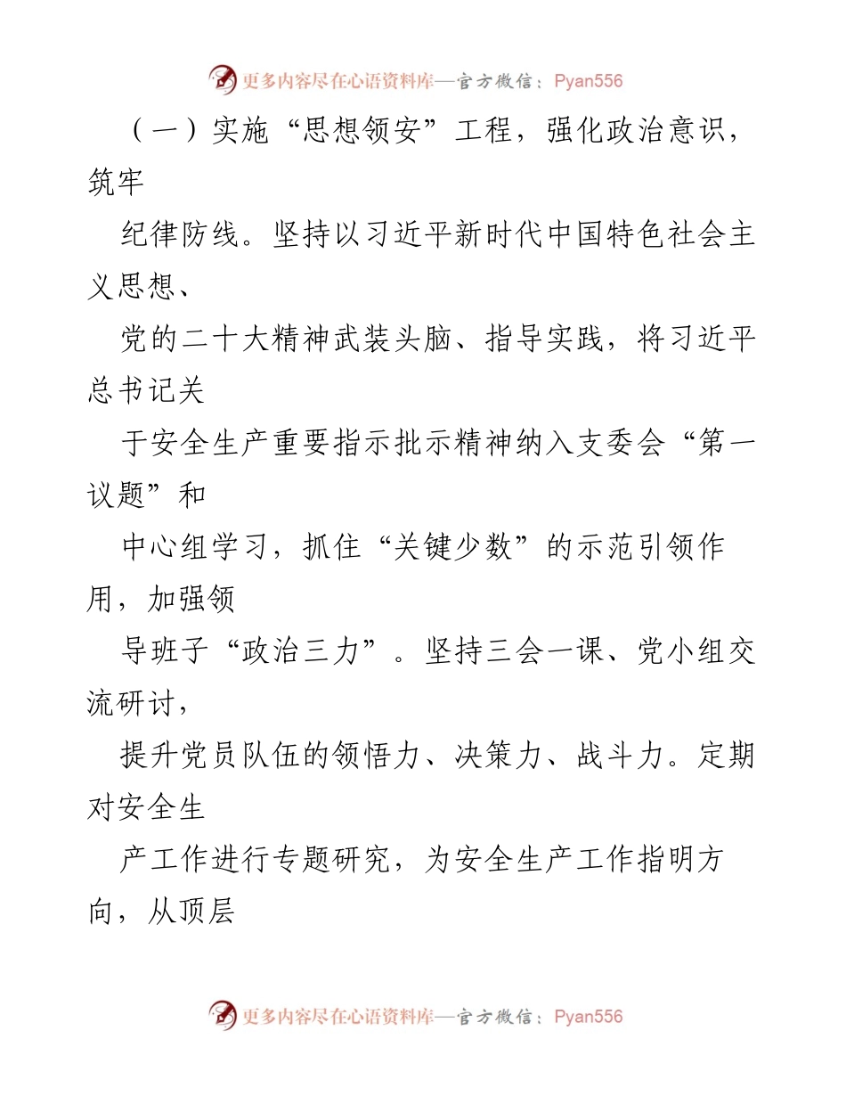 [报告] 国有企业 - 党建引领安全生产工作的实践与成效.docx_第2页