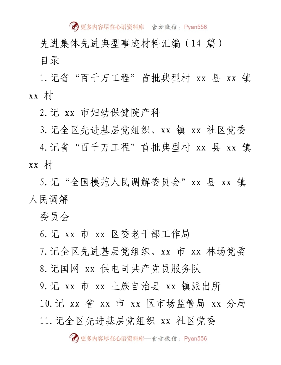 [材料汇编] 先进集体表彰 - 先进集体事迹汇编与典型展示.docx_第1页