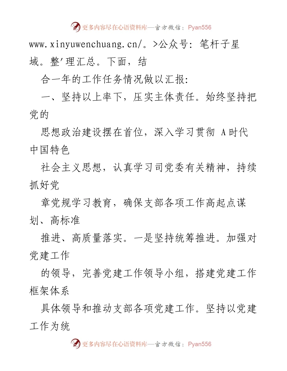 [党建述职] 2023年党支部书记述职报告 - 2023年党建工作总结与思考.docx_第2页