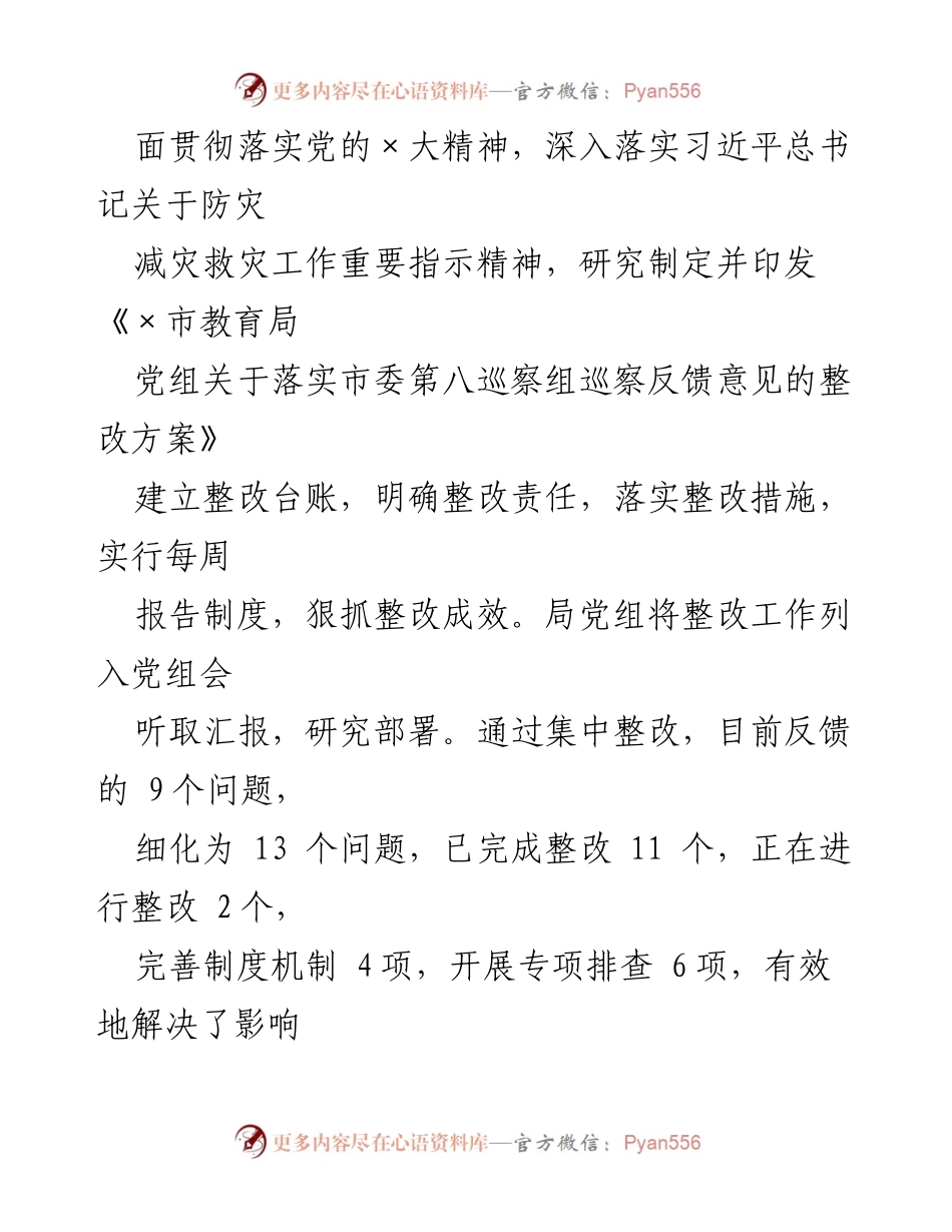 [报告] 巡察整改 - XX市教育局党组巡察整改情况报告.docx_第2页