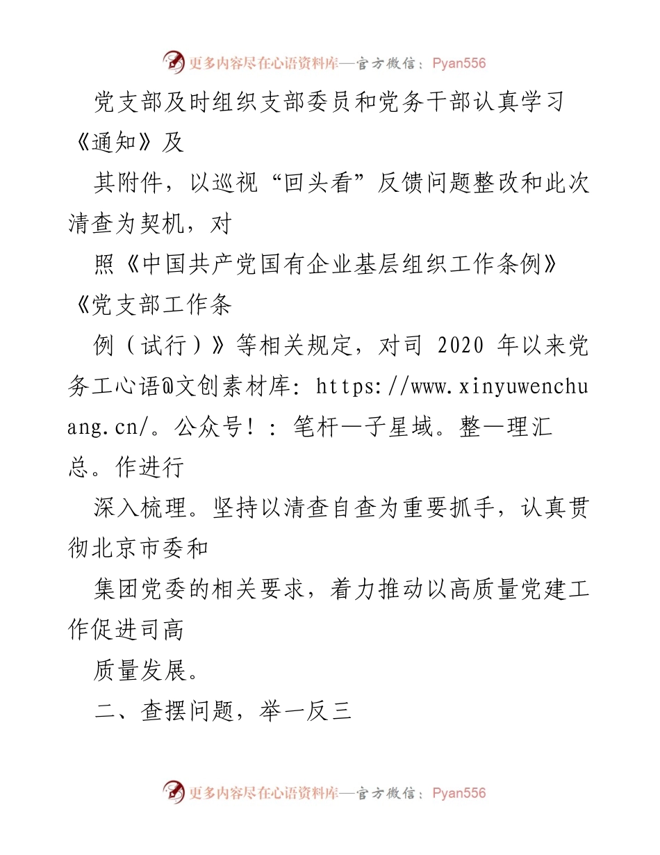[报告] 党支部自查 - 党务工作突出问题自查报告.docx_第2页