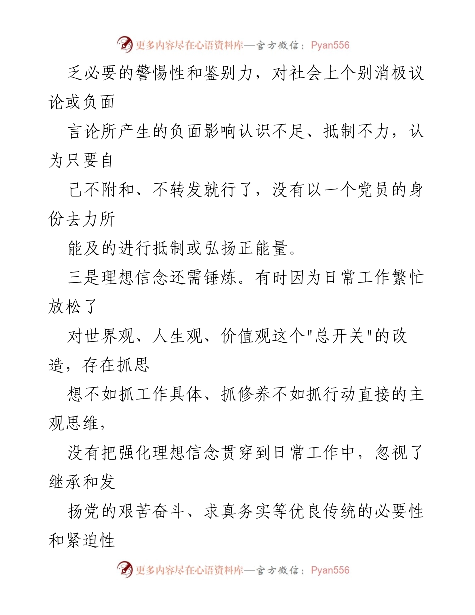 [调研报告] 党内工作 - 2024年关于维护党中央权威和集中统一领导的对照检查与问题分析.docx_第2页