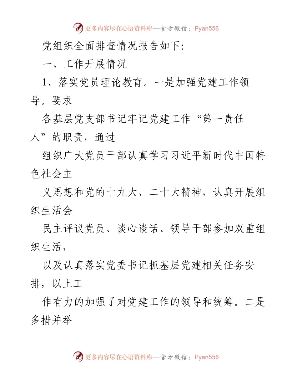 [调研报告] 党建工作 - 基层党支部建设情况全面排查报告.docx_第2页