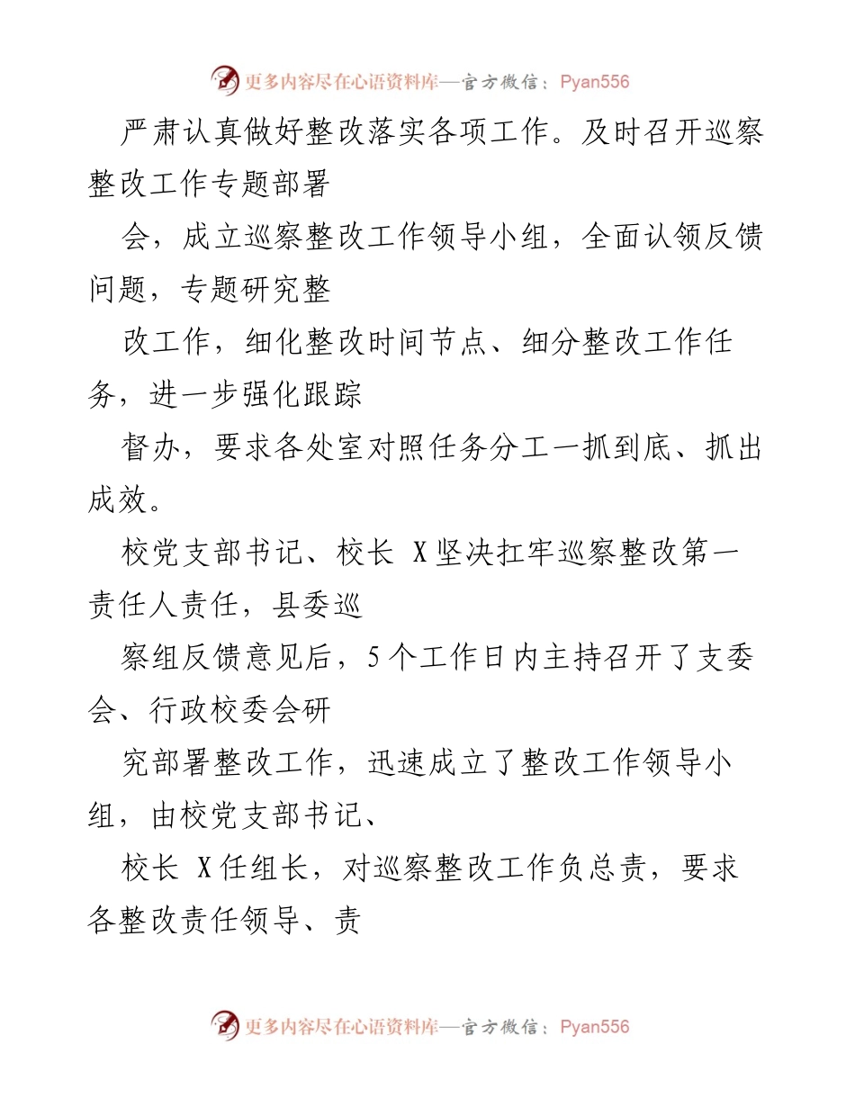 [报告] 巡察整改 - 县某小学巡察集中整改进展情况报告.docx_第2页