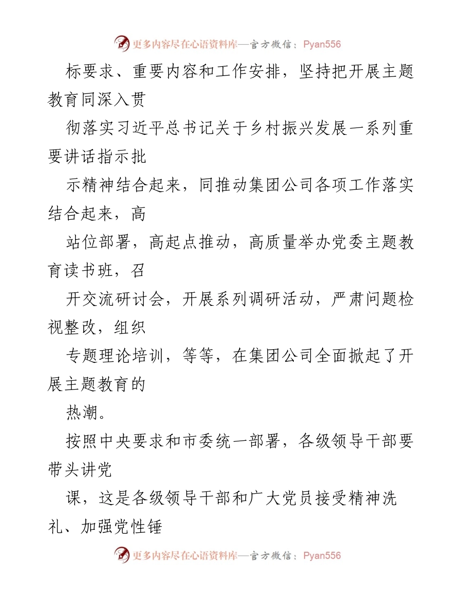 [党课] 主题教育 - 深入开展主题教育，凝心聚力推动集团公司高质量发展.docx_第2页