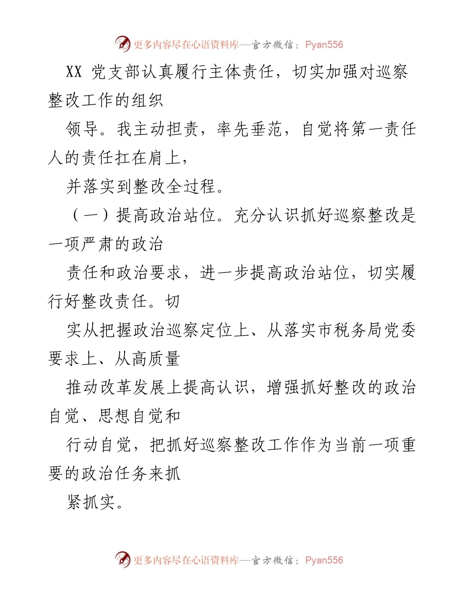 [报告] 巡察整改 - 市税务局党支部巡察整改落实情况报告.docx_第2页
