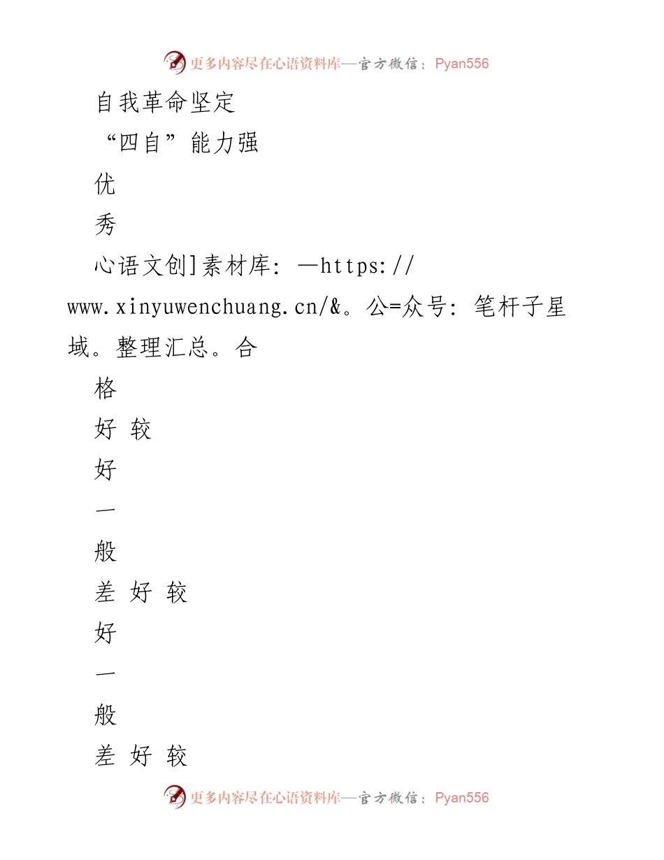 [测评表] 党员民主评议 - 2023年度党员民主评议测评表.docx_第2页