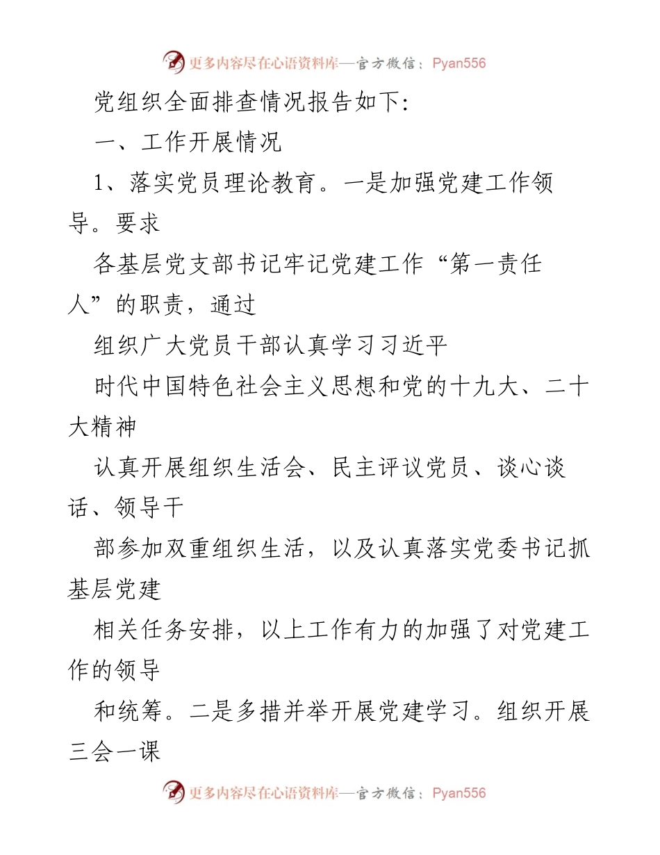 [调研报告] 党建工作 - 全面排查党支部建设情况报告.docx_第2页