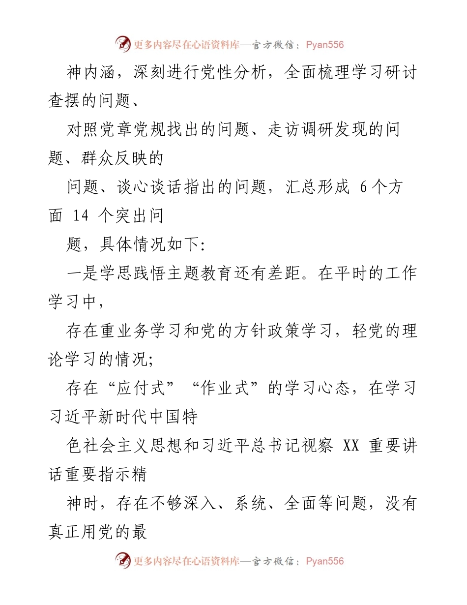 [查摆检视材料] 主题教育 - 2023年主题教育问题个人查摆与反思.docx_第2页
