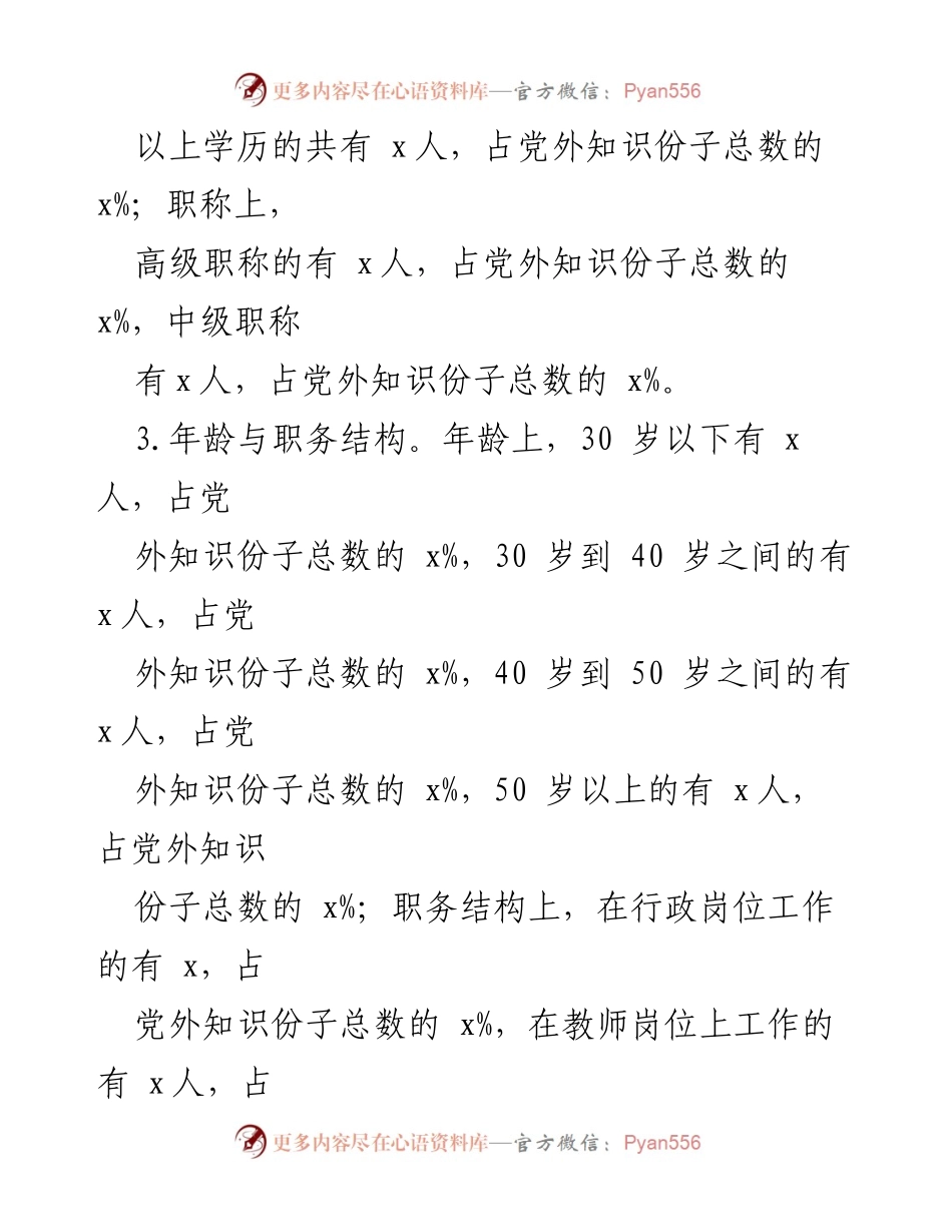 [调研报告] 高校 - 市高校党外知识分子人才队伍现状与特征分析.docx_第2页