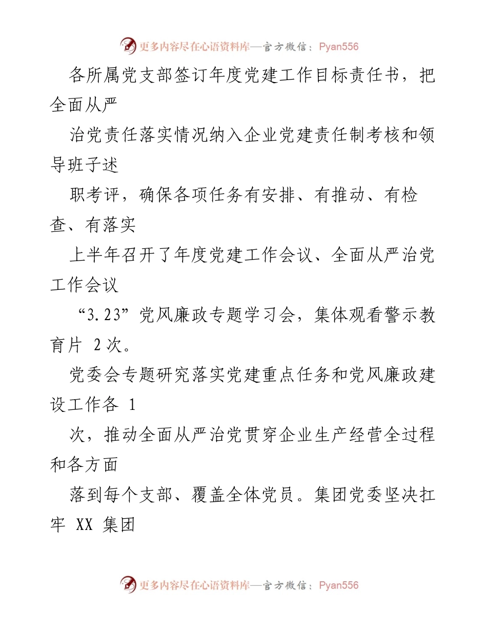 [报告] 集团党委 - 全面从严治党主体责任落实情况报告.docx_第2页